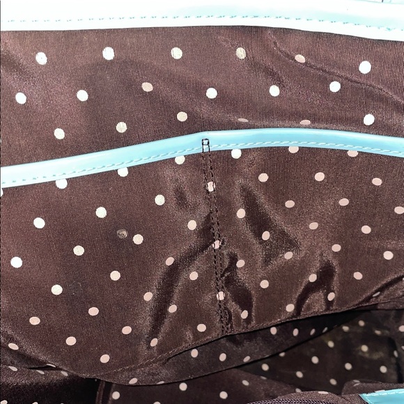 Kate Spade Aqua and Tan Striped Tote - Picture 10 of 11